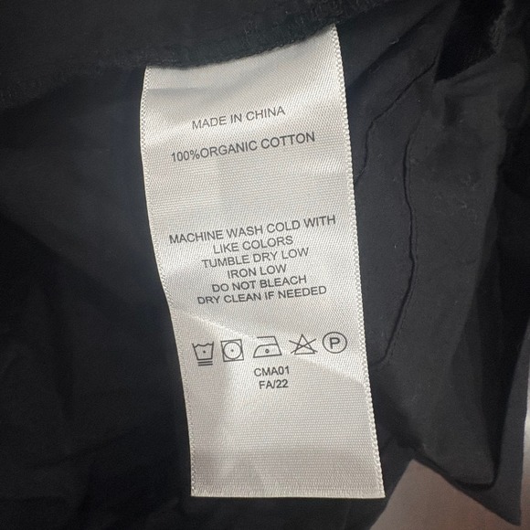 NEW Quince Organic Cotton Poplin Smocked Tiered Maxi Dress Black Puff Sleeve - Picture 12 of 13